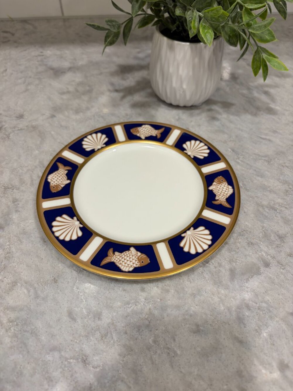 Cathy Hard Mikasa FISH & SHELL Salad Plate 7.5" Colbalt A6501 Replacement